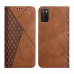 For Samsung Galaxy A03s 166mm Skin Feel Magnetic Leather Phone Case(Brown)