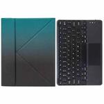 H-109C Touch Bluetooth Keyboard Leather Case with Rear Three-fold Holder For iPad Pro 11 inch 2021 & 2020 & 2018 / Air 2020 10.9(Dark Night Green)