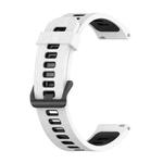 For Huawei Watch GT Runner 22mm Two-color Stripe Silicone Watch Band(White Black)