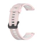 For Amazfit GTR 3/GTR 3 Pro/GTR 2 22mm Two-color Stripe Silicone Watch Band(Sand Pink White)