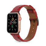 Crocodile Texture Leather Watch Band for Apple Watch Ultra 49mm / Series 8&7 45mm / SE 2&6&SE&5&4 44mm / 3&2&1 42mm(Red)