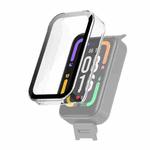 For Xiaomi Redmi Smart Band Pro PC + Tempered Glass Watch Protective Case(Transparent White)