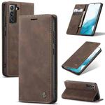 For Samsung Galaxy S22 CaseMe 013 Multifunctional Horizontal Flip Leather Phone Case(Coffee)