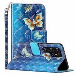 For Samsung Galaxy S22 Ultra 5G 3D Pattern Horizontal Flip PU Leather Phone Case(Rankine Butterfly)