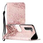 For Samsung Galaxy S22 5G Colored Drawing Marble Pattern PU Leather Phone Case(Rose Gold)