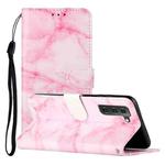 For Samsung Galaxy S22+ 5G Colored Drawing Marble Pattern PU Leather Phone Case(Pink Marble)