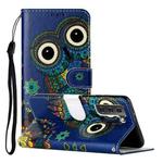 For Samsung Galaxy S22 5G Oil Embossed Pattern PU Leather Phone Case(Blue Owl)