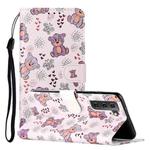 For Samsung Galaxy S22 5G Oil Embossed Pattern PU Leather Phone Case(Little Bear)