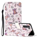 For Samsung Galaxy S22+ 5G Oil Embossed Pattern PU Leather Phone Case(Little Bear)