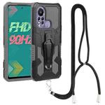 For Infinix Hot 11s Armor Warrior Shockproof PC + TPU Lanyard Phone Case(Grey)