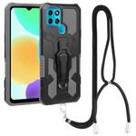 For Infinix Smart 6 Armor Warrior Shockproof PC + TPU Lanyard Phone Case(Grey)