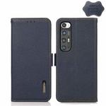 For Xiaomi Mi 10S KHAZNEH Side-Magnetic Litchi Genuine Leather RFID Phone Case(Blue)