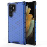 For Samsung Galaxy S22 Ultra 5G Honeycomb PC + TPU Phone Case(Blue)