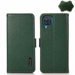 For Samsung Galaxy A42 5G KHAZNEH Side-Magnetic Litchi Genuine Leather RFID Phone Case(Green)