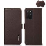 For Samsung Galaxy S20 Ultra KHAZNEH Side-Magnetic Litchi Genuine Leather RFID Phone Case(Brown)