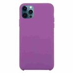 For iPhone 12 / 12 Pro Solid Silicone Phone Case(Purple)