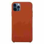 For iPhone 12 / 12 Pro Solid Silicone Phone Case(Saddle Brown)