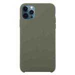 For iPhone 12 / 12 Pro Solid Silicone Phone Case(Olive Green)