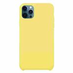 For iPhone 12 / 12 Pro Solid Silicone Phone Case(Shiny Yellow)