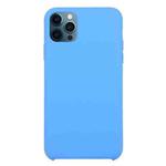 For iPhone 12 / 12 Pro Solid Silicone Phone Case(Deep Blue)