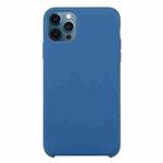 For iPhone 12 / 12 Pro Solid Silicone Phone Case(Sea Blue)