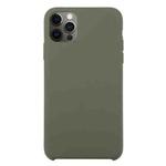 For iPhone 12 Pro Max Solid Silicone Phone Case(Olive Green)