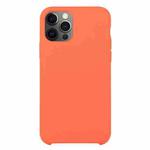 For iPhone 12 Pro Max Solid Silicone Phone Case(Orange Red)