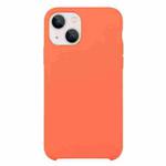 For iPhone 13 Solid Silicone Phone Case(Orange Red)