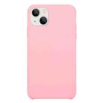 For iPhone 13 Solid Silicone Phone Case(Rose Pink)