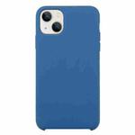 For iPhone 13 Solid Silicone Phone Case(Sea Blue)