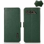 For Asus ROG Phone 5 / 5 Pro / 5 Ultimate KHAZNEH Side-Magnetic Litchi Genuine Leather RFID Phone Case(Green)