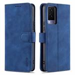 For vivo Y71t / V21e 5G AZNS Skin Feel Calf Texture Horizontal Flip Leather Phone Case(Blue)