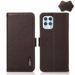 For Motorola Edge S 5G / G100 KHAZNEH Side-Magnetic Litchi Genuine Leather RFID Case(Brown)