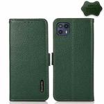 For Motorola Moto G50 5G KHAZNEH Side-Magnetic Litchi Genuine Leather RFID Case(Green)