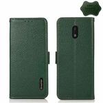 For Nokia C1 Plus KHAZNEH Side-Magnetic Litchi Genuine Leather RFID Phone Case(Green)