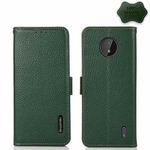 For Nokia C10 / C20 KHAZNEH Side-Magnetic Litchi Genuine Leather RFID Phone Case(Green)