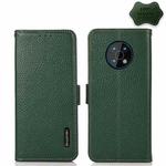 For Nokia G50 KHAZNEH Side-Magnetic Litchi Genuine Leather RFID Phone Case(Green)