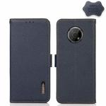 For Nokia G300 KHAZNEH Side-Magnetic Litchi Genuine Leather RFID Phone Case(Blue)