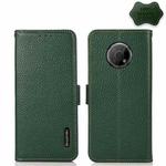 For Nokia G300 KHAZNEH Side-Magnetic Litchi Genuine Leather RFID Phone Case(Green)