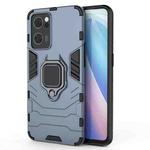 For OPPO Reno7 5G Shockproof PC + TPU Holder Phone Case(Navy Blue)