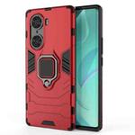 For Honor 60 Shockproof PC + TPU Holder Phone Case(Red)