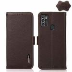 For ZTE Blade A7s 2020 KHAZNEH Side-Magnetic Litchi Genuine Leather RFID Phone Case(Brown)