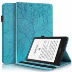 For Amazon Kindle Paperwhite 5 2021 Life Tree Series Leather Tablet Case(Lake Blue)