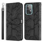For Samsung Galaxy A53 5G Life of Tree Embossing Leather Phone Case(Black)