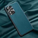For Samsung Galaxy A32 5G Plain Skin Leather Phone Case(Cyan)