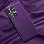 For Samsung Galaxy A72 5G / 4G Plain Skin Leather Phone Case(Purple)