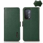 For OPPO A93 5G KHAZNEH Side-Magnetic Litchi Genuine Leather RFID Case(Green)