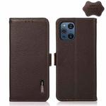 For OPPO Find X3  / X3 Pro KHAZNEH Side-Magnetic Litchi Genuine Leather RFID Case(Brown)