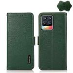 For OPPO Realme 8 / 8 Pro KHAZNEH Side-Magnetic Litchi Genuine Leather RFID Case(Green)