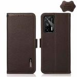 For OPPO Realme GT 5G KHAZNEH Side-Magnetic Litchi Genuine Leather RFID Case(Brown)